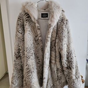 Beige Faux Fur Coat - Women's Jacket